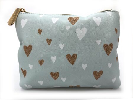 HEART PRINT SMALL BAG BLUE