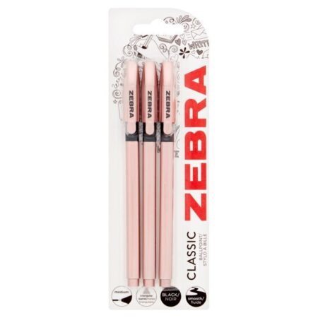 Zebra Classic Rose Gold Ballpoint Pens 3 per pack