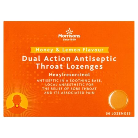 Morrisons Dual Action Lozenges Honey & Lemon 36 per pack