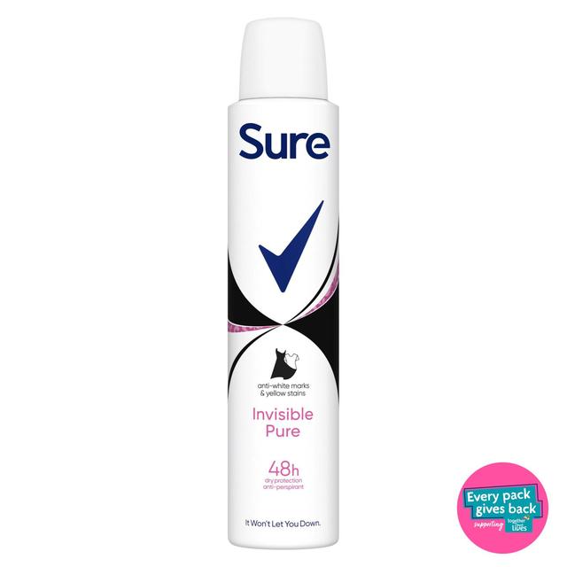 Sure Women Antiperspirant Deodorant Invisible Pure Aerosol 200ml