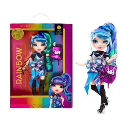 Rainbow High Jr High Special Edition Holly De’Vious – 9″ Blue and Green Posable Fashion Doll