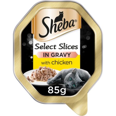 Sheba Select Slices Cat Food Tray With Chicken In Gravy 85g