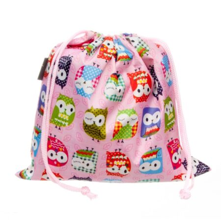 OWL DRAWSTRING WASHBAG PINK & BLUE