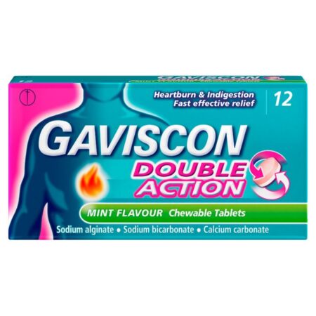 Gaviscon Double Action Heartburn & Indigestion Mint Flavour Tablets 12 per pack