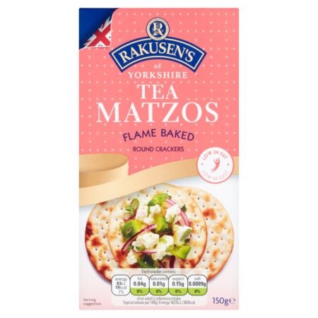 Rakusen’s Tea Matzos Flame Baked Crackers 150g