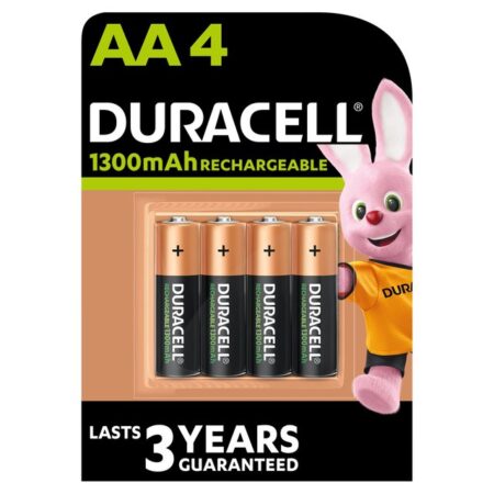 Duracell Rechargeable AA 1300mAh Batteries 4 per pack