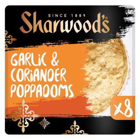 Sharwood’s Garlic & Coriander Poppadoms 8 per pack