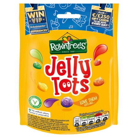 Rowntree’s Jelly Tots Sweets Sharing Pouch Vegan 150g