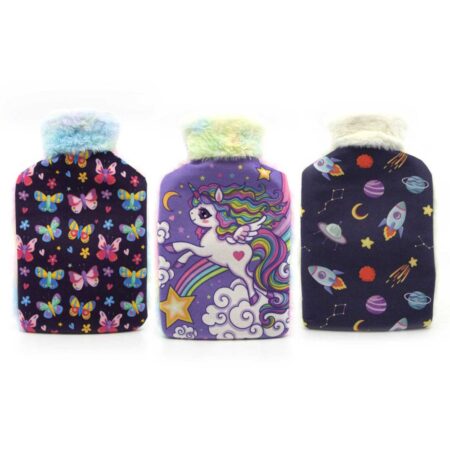KIDS UNICORN BUTTERFLY ROCKET HOT WATER BOTTLE