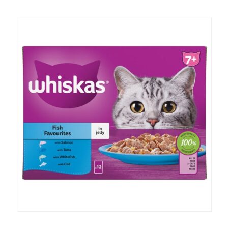 Whiskas Senior 7+ Fish Favourites Pouches in Jelly 12 x 85g