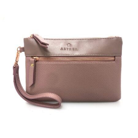 FAUX LEATHER CLUTCH PINK