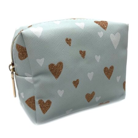 HEART PRINT BOXY BAG BLUE