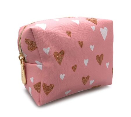 HEART PRINT BOXY BAG PINK