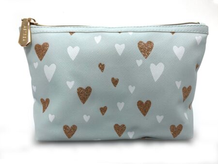 HEART PRINT LARGE BAG BLUE