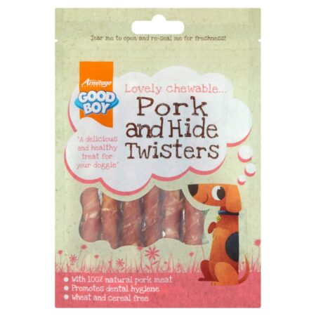 Good Boy Pork Hide Twister Dog Treats 60g