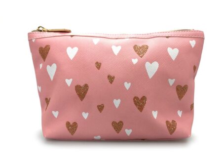 HEART PRINT LARGE BAG PINK