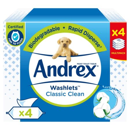 Andrex Classic Clean Washlets 4 per pack