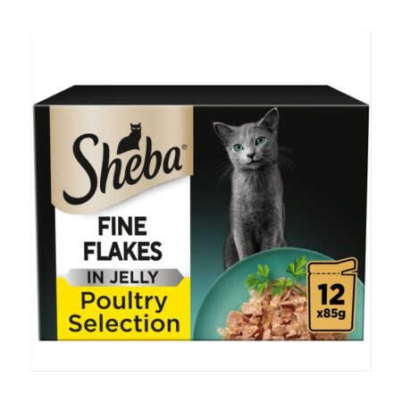 Sheba Fine Flakes In Jelly Poultry Collection 12 X 85g