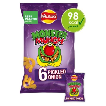 Walkers Monster Munch Pickled Onion 6 X 20g