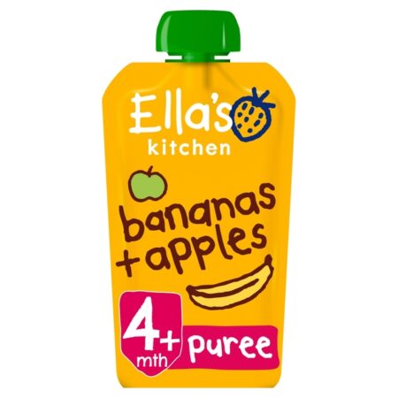 Ella’s Kitchen Organic Bananas and Apples Baby Food Pouch 4+ Months 120g