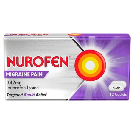 Nurofen Migraine Pain Ibuprofen Caplets 342mg 12 per pack