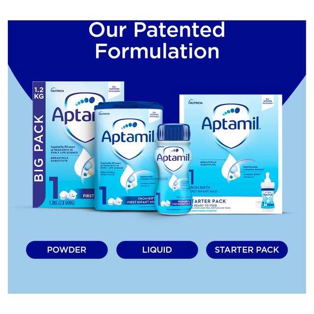 Aptamil 1 First Baby Milk Formula From Birth 1L - Image 3