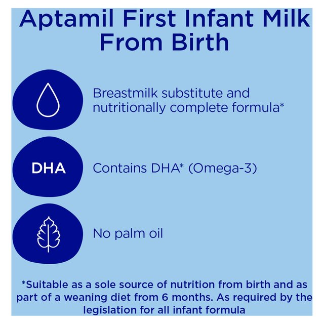 Aptamil 1 First Baby Milk Formula From Birth 1L - Image 5
