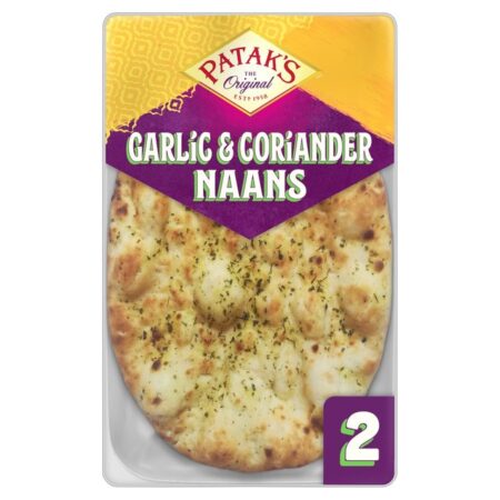 Patak’s Garlic & Coriander Naans 2 per pack