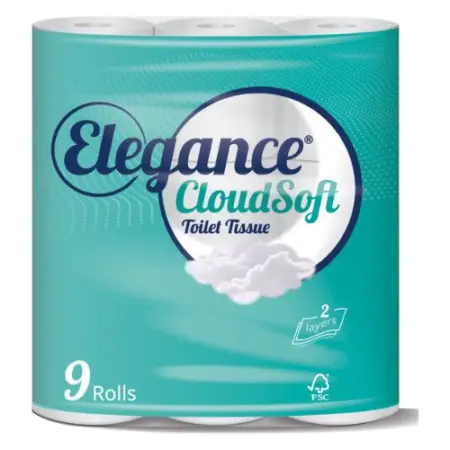 Elegance Cloud Soft Toilet Tissue 9 Rolls