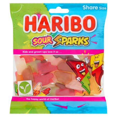 Haribo Sour Sparks Vegetarian Sweets Share Bag 175g