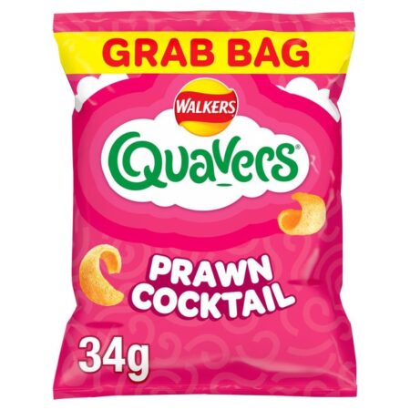 Walkers Quavers Prawn Cocktail Flavour Light Potato Snack 34g