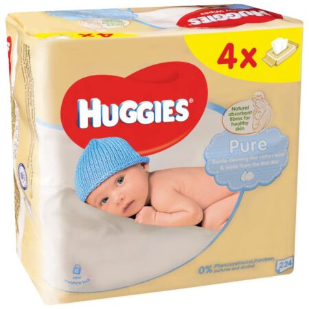 Huggies Wipes Quad Pk Pure