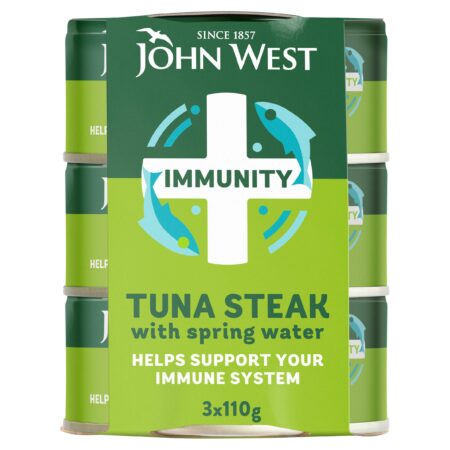 John West No Drain Tuna Steak in Spring Water 3x110g