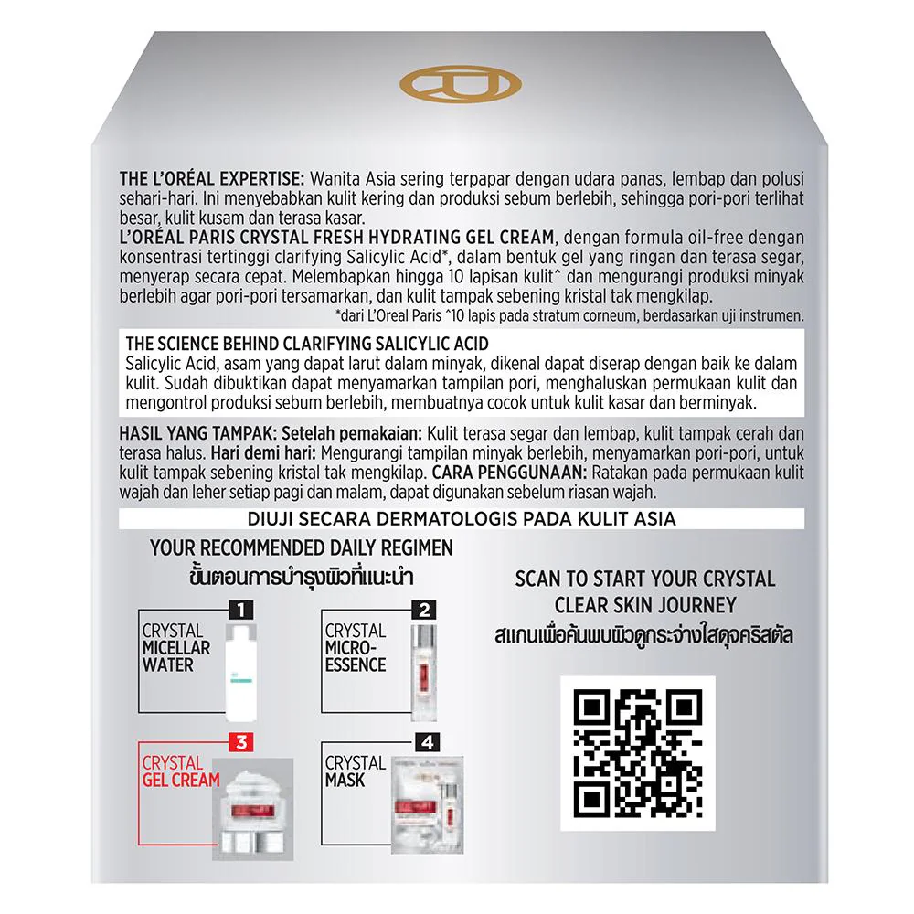 L'Oreal Paris Innovation Revitalift Crystal Fresh Hydrating Gel Cream 50 ml - Image 4