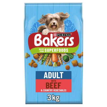Bakers Adult With Tasty Beef & Vegetables & Wholegrain 3kg