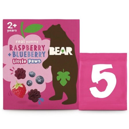 BEAR Paws Raspberry Blueberry +12 Months 5 x 20g