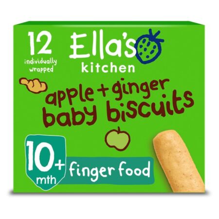 Ella’s Kitchen Apple and Ginger Baby Biscuits Multipack Snack 10+ Months 108g