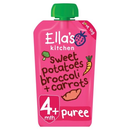 Ella’s Kitchen Sweet Pot, Broccoli and Carrots Baby Food Pouch 4+ Months 120g