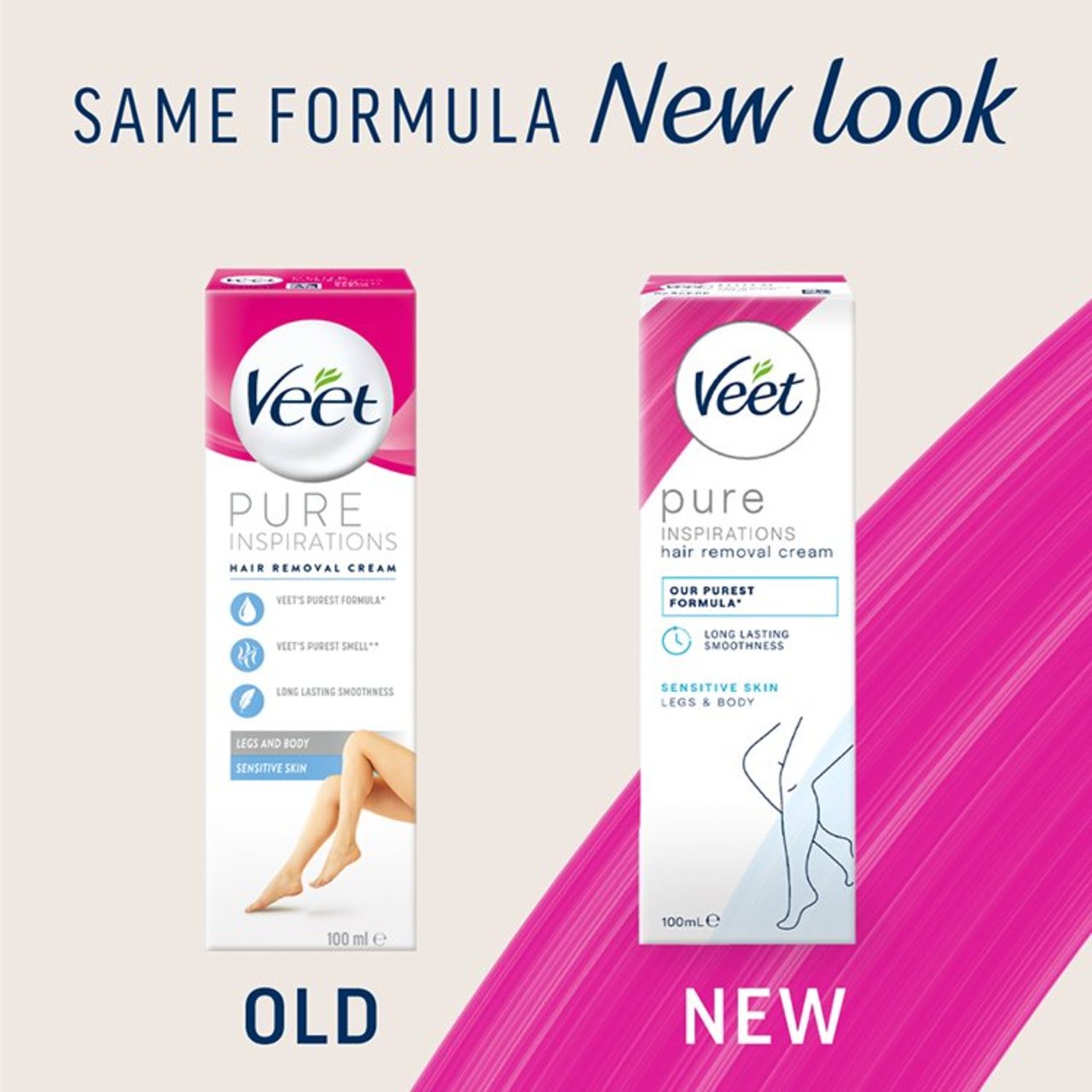 Veet Pure Hair Removal Cream Body & Legs for Sensitive Skin 100ml - Image 3