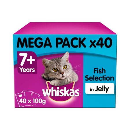 Whiskas 7+ Fish Selection In Jelly Mega Pack 40 X 100g