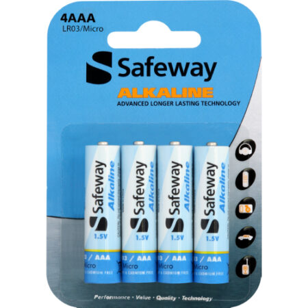 Safeway Alkaline AAA Batteries 4 Pack