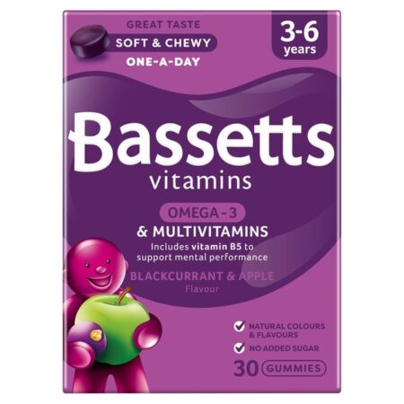Bassetts 3-6 Multi Vitamins Omega 3 Blackcurrant Apple 30 per pack