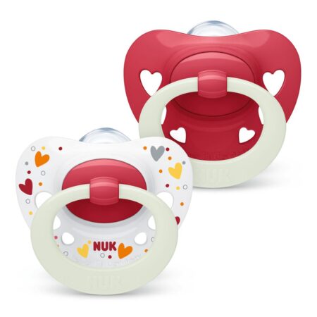 SIGNA NIGHT PINK SILICONE SOOTHER S2 2PK