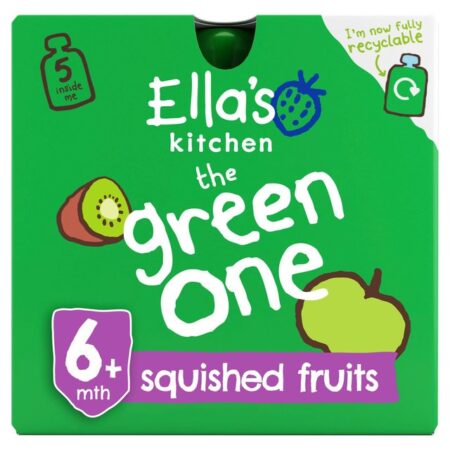 Ella’s Kitchen The Green One Smoothie Multipack Baby Food Pouch 6+ Months 450g
