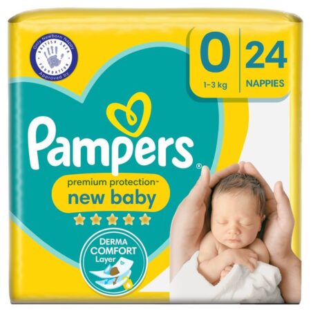 Pampers New Baby Size 0 24 Nappies Carry Pack 24 per pack