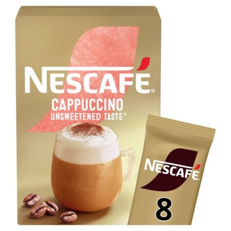 Nescafe Gold Cappuccino Unsweetened Instant Coffee 8 x Sachets 113.6g