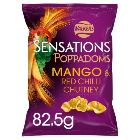 Walkers Sensations Mango Red Chilli Chutney Poppadoms 82.5g