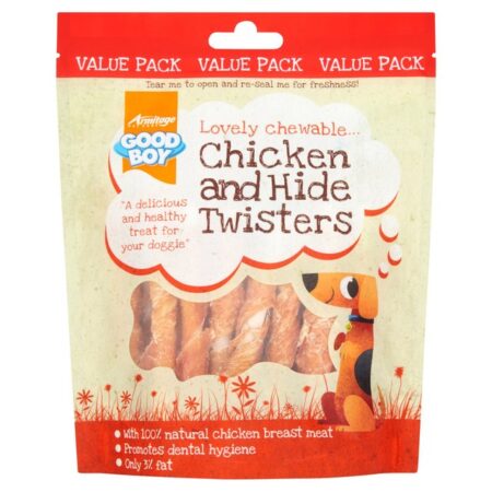 Good Boy Chicken Hide Twisters Dog Treats 220g