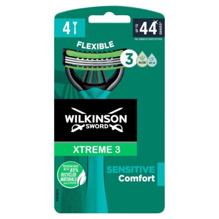 Wilkinson Sword Xtreme 3 Sensitive Men’s Disposable Razors 4 per pack
