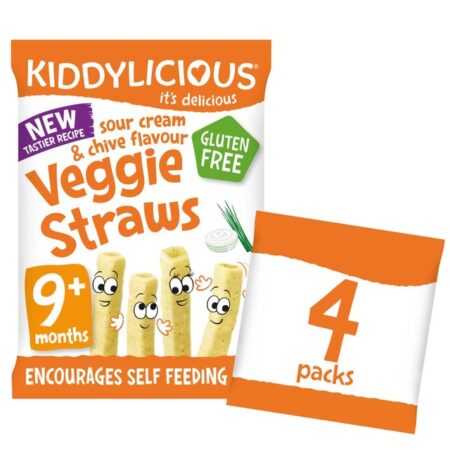 Kiddylicious Sour Cream & Chive Lentil Straws 4 X 12g